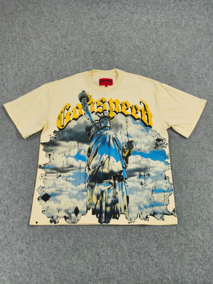 1:1 quality version Statue of Liberty Printed Washed Version Tee 4 colors