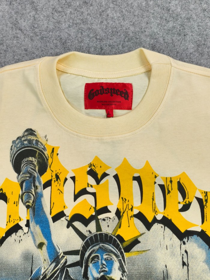 1:1 quality version Statue of Liberty Printed Washed Version Tee 4 colors