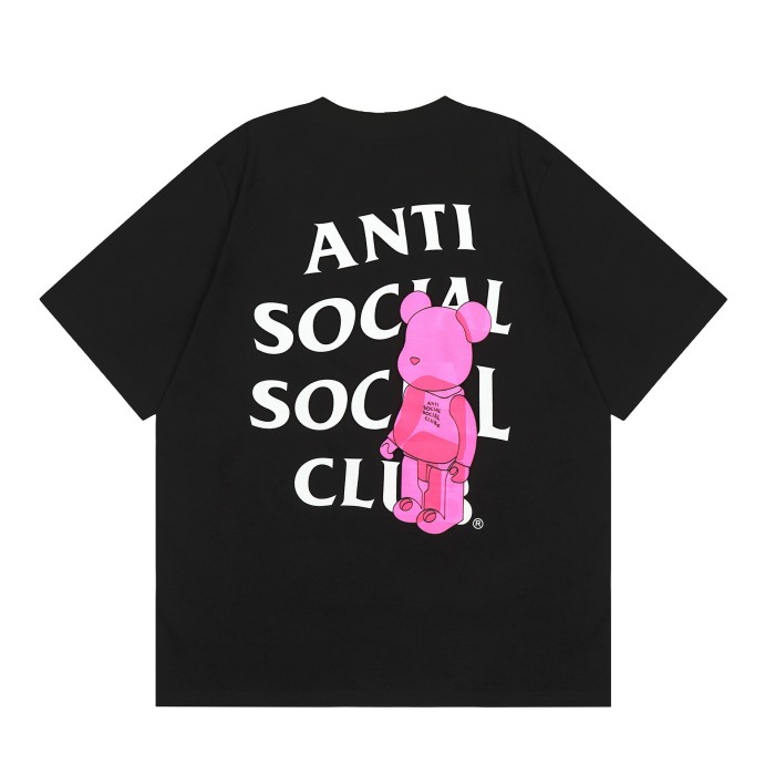 Anti Social Slogan Rose Love Bear Printed Tee 20 colors