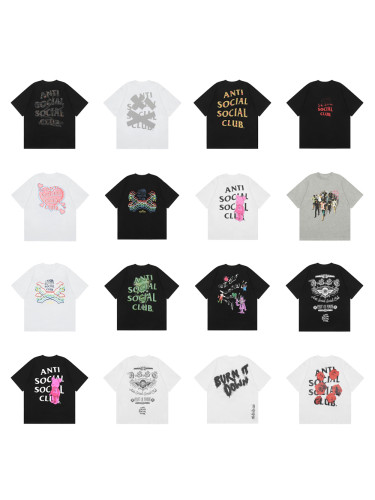 Anti Social Slogan Rose Love Bear Printed Tee 20 colors