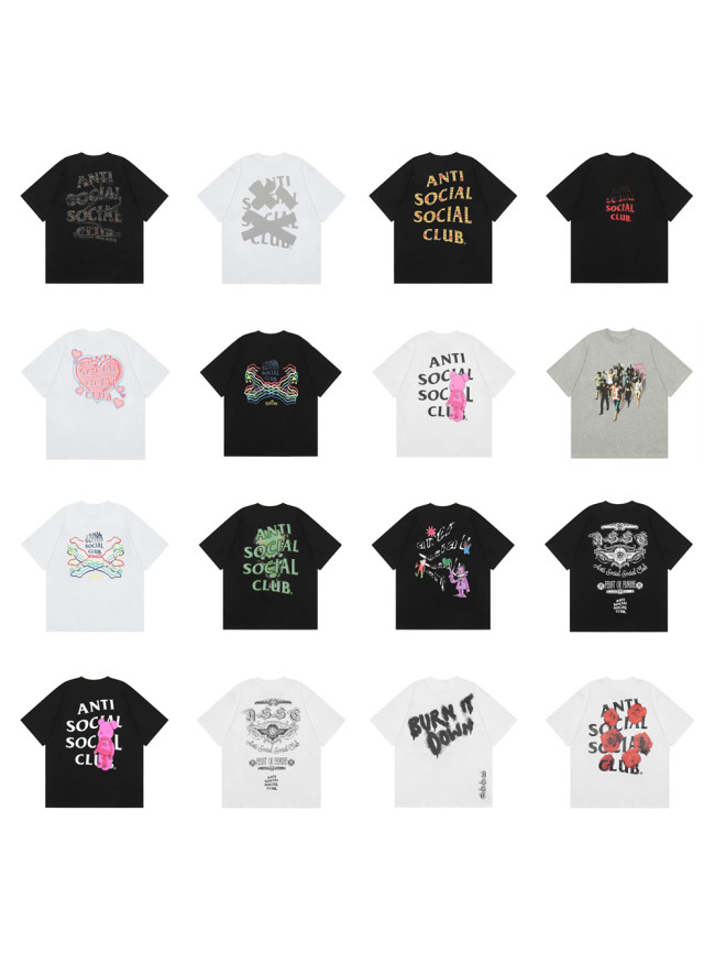 Anti Social Slogan Rose Love Bear Printed Tee 20 colors