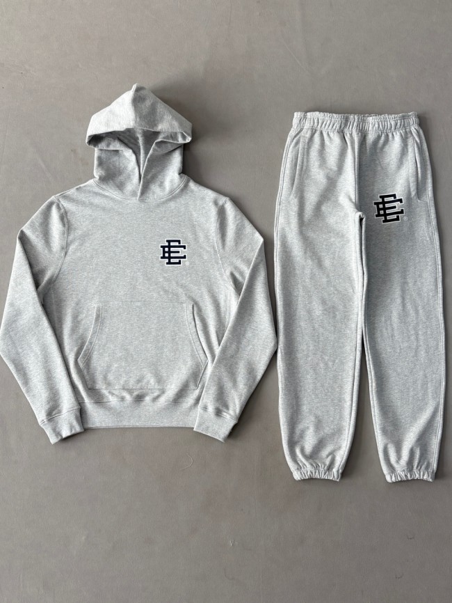 1:1 quality version Dark Navy Logo Solid Color Hoodie & Pants Set