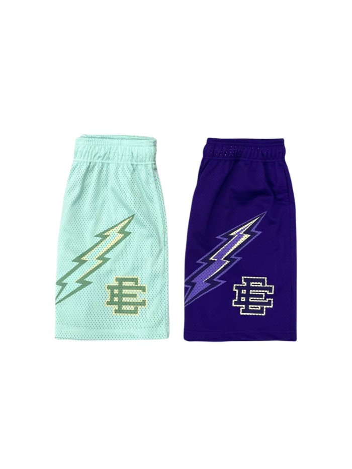 1:1 quality version 24ss Lightning Logo Print Breathable Mesh Shorts 2 colors