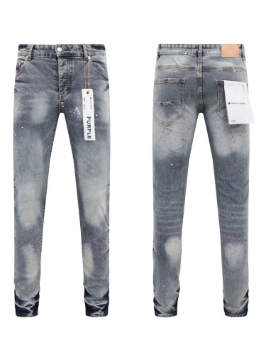 Front and back red and white splash-ink jeans