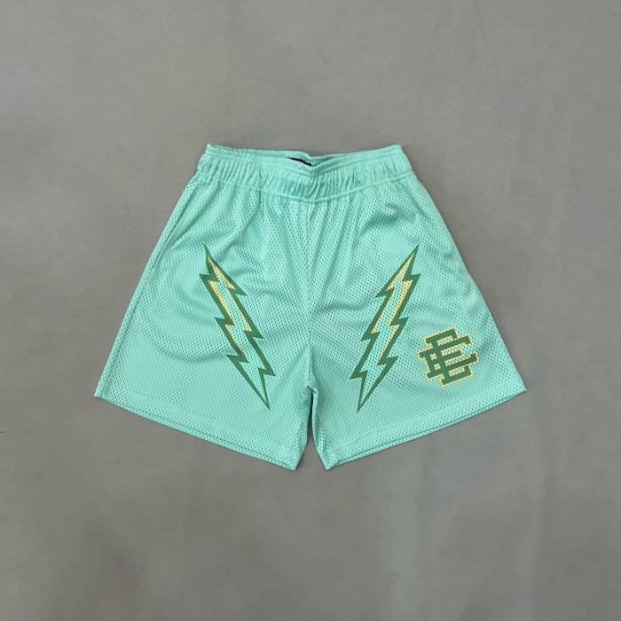 1:1 quality version 24ss Lightning Logo Print Breathable Mesh Shorts 2 colors