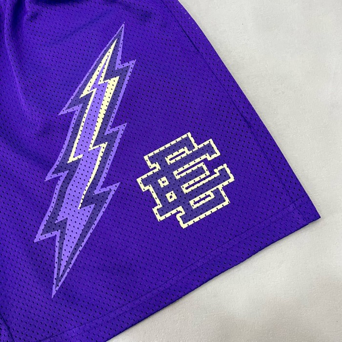 1:1 quality version 24ss Lightning Logo Print Breathable Mesh Shorts 2 colors