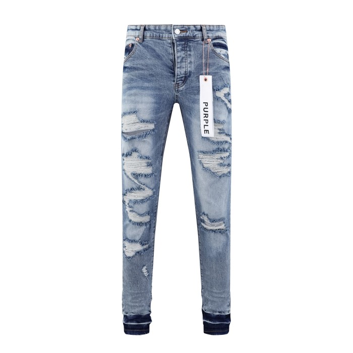Irregular large ripped jeans