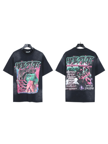 World Tour Letter Print Washed Version Tee