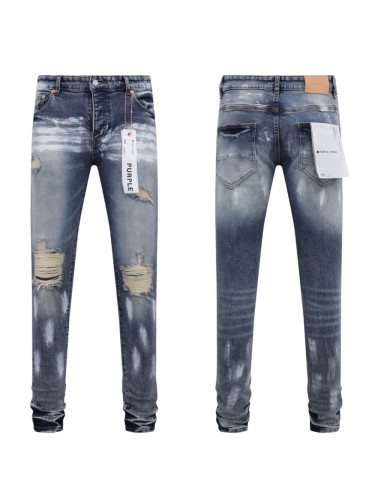 Rubbed and Aged Slim Fit Jeans