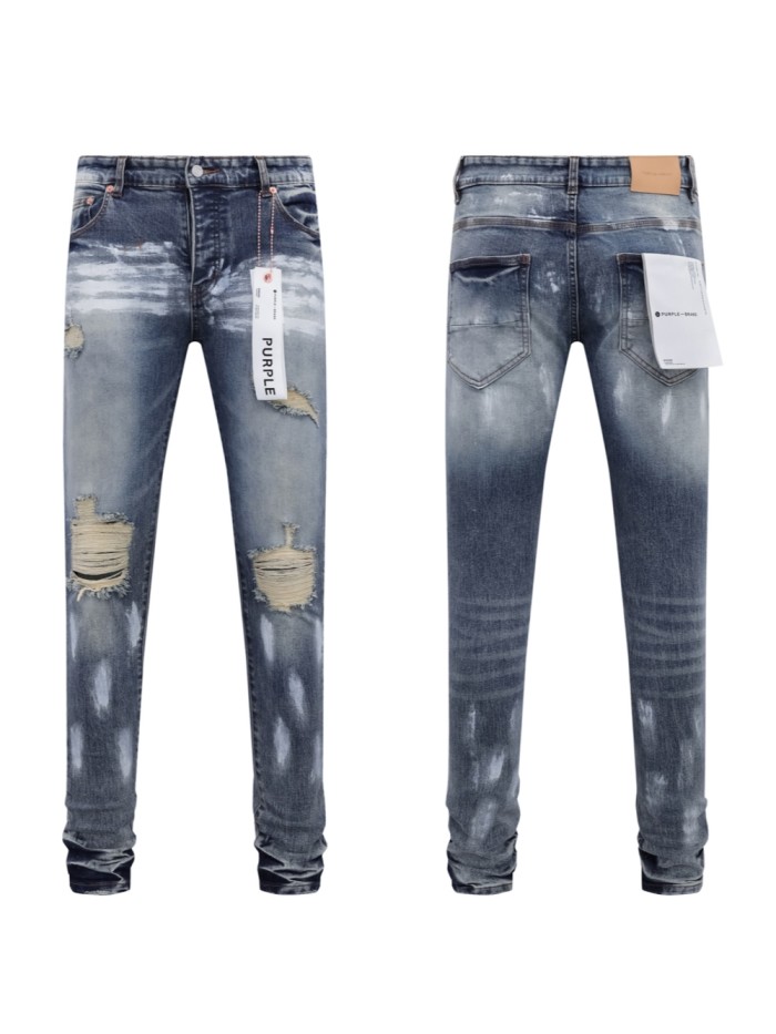 Rubbed and Aged Slim Fit Jeans