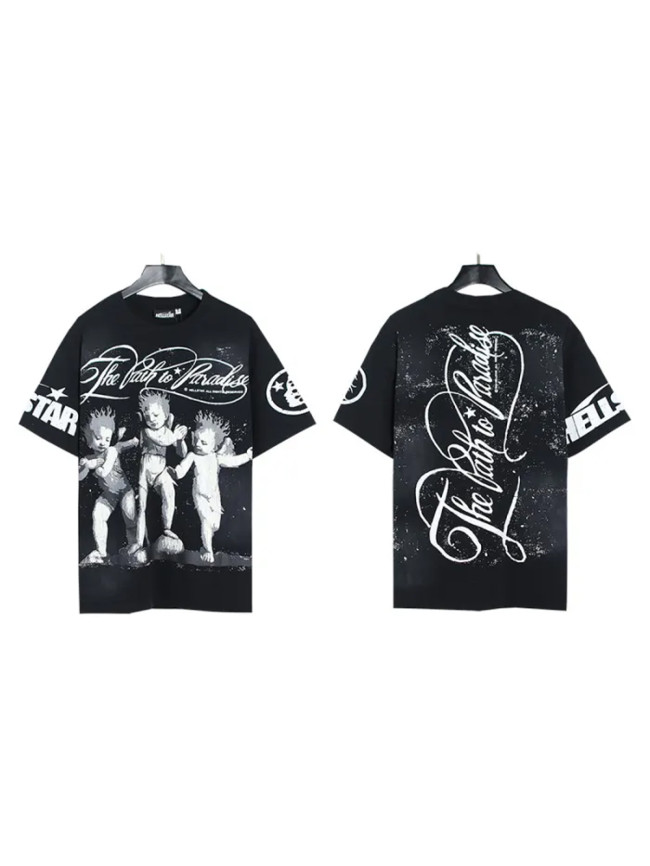 Three dancing little boys with curvy letters washed version tee