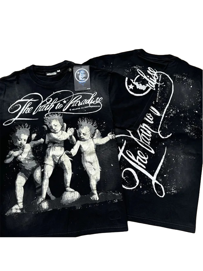 Three dancing little boys with curvy letters washed version tee