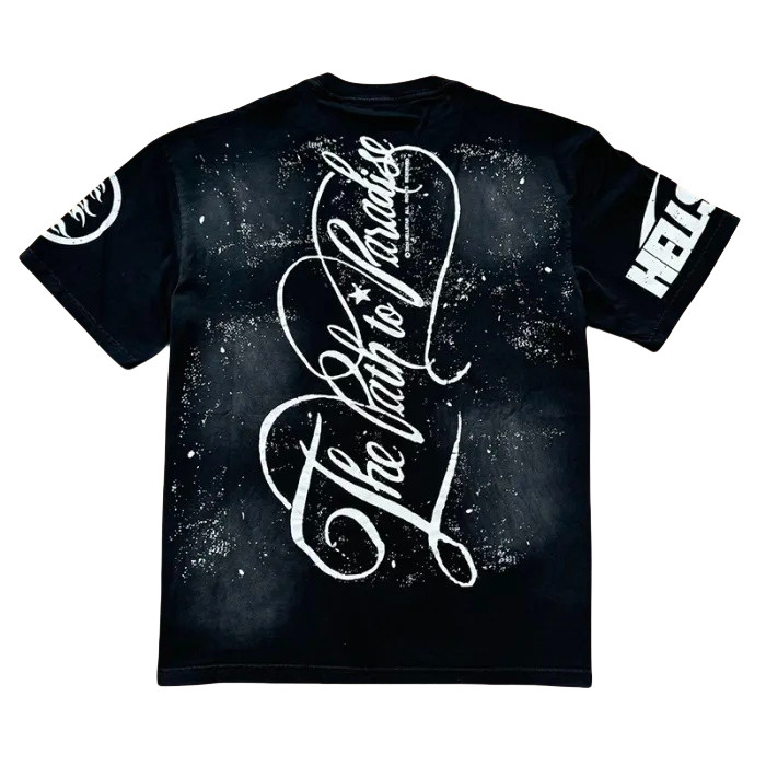 Three dancing little boys with curvy letters washed version tee