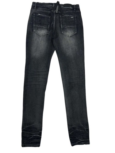 1:1 quality version White Leather Patchwork Ripped Jeans