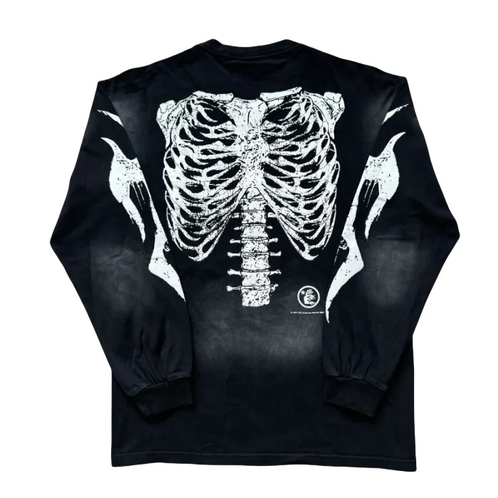Ribbon Bone Print Long Sleeve T-Shirt