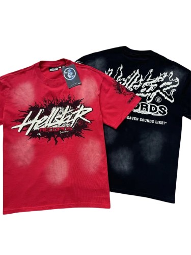 Explosive Flame Letter Logo Washed Version Tee 2 colors