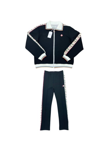 1:1 quality version Striped Lapel Ribbon Patchwork Jacket & pants set