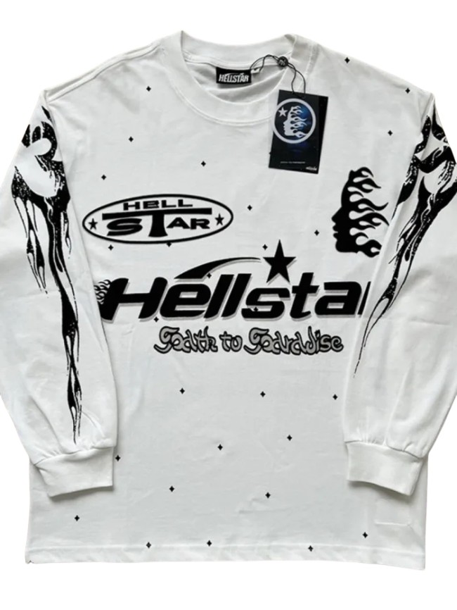 Full Star Portrait Printed Long Sleeve T-Shirt