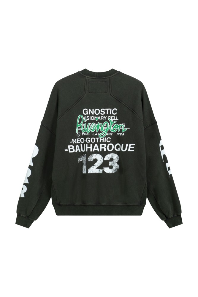 1:1 quality version Aged Bat Letter Print Crew Neck Sweatshirt & Pants Set