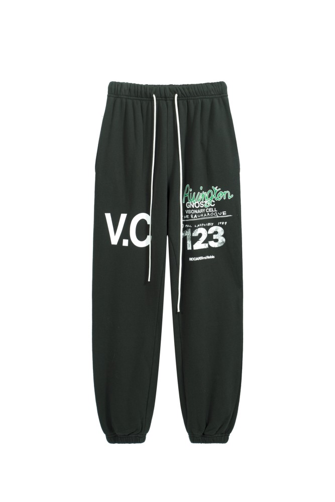 1:1 quality version Aged Bat Letter Print Crew Neck Sweatshirt & Pants Set