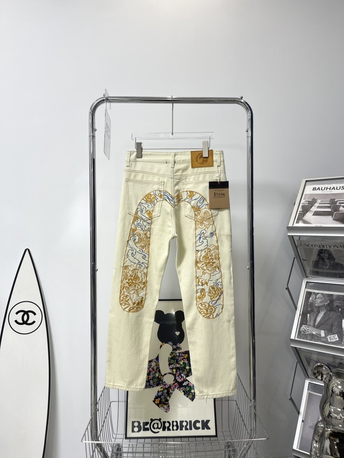 Auspicious Clouds Big M Embroidered Jeans