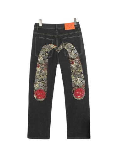 Heavy Duty Golden Dragon Jacquard Embroidered Jeans