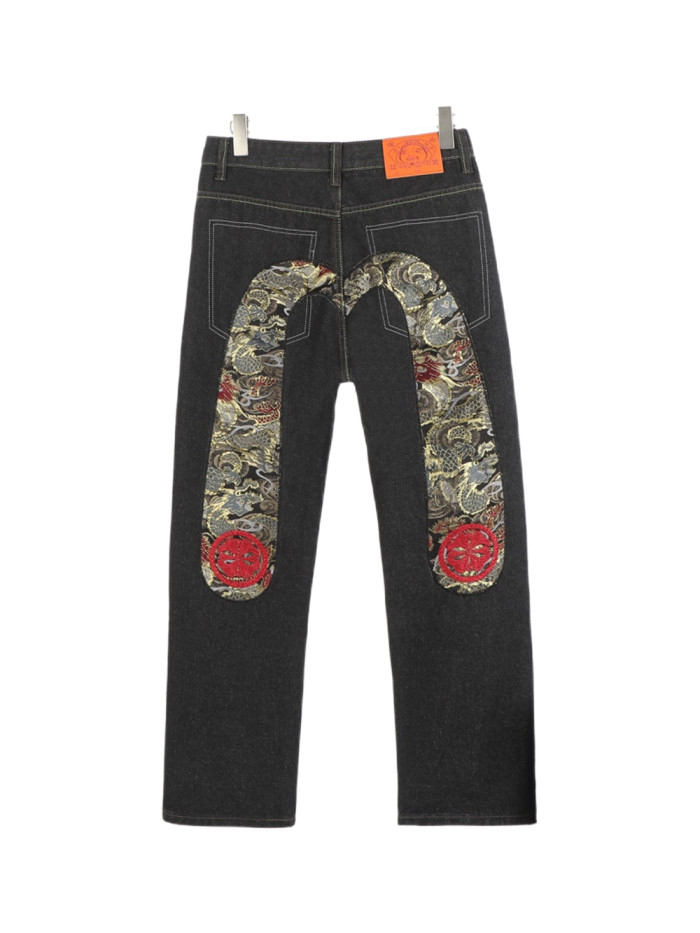 Heavy Duty Golden Dragon Jacquard Embroidered Jeans