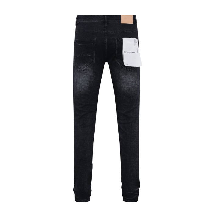 [buy more save more] Double Knee Ripped Black Denim Jeans