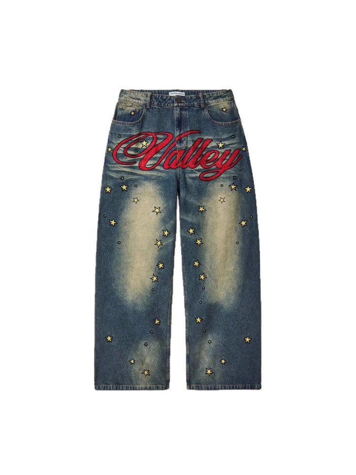 Soaring Bunny Embroidered Jeans