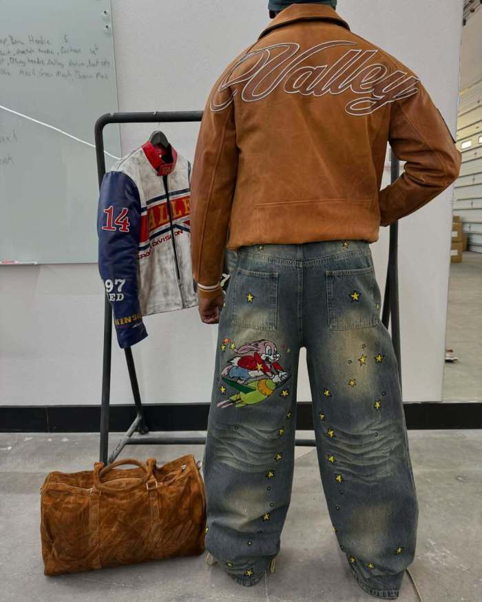 Soaring Bunny Embroidered Jeans