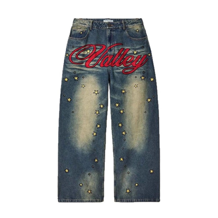 Soaring Bunny Embroidered Jeans