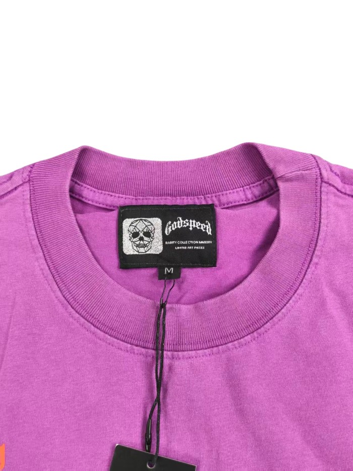 1:1 quality version Back skull cactus letter print Washed Version Tee 2 colors