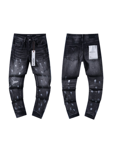 White Painted Ripped Jeans Black