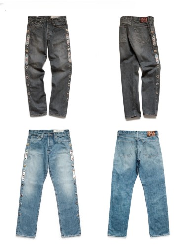 1:1 quality version Side Gem Flower Washed Version Jeans 2 colors