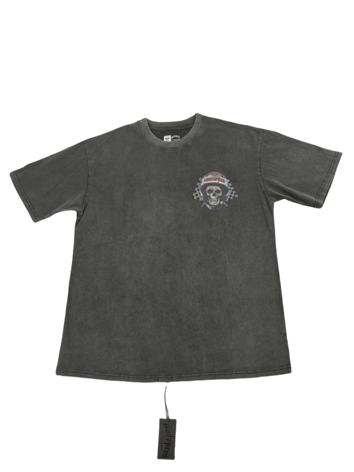 Racer Skull Flag Print Washed Version Tee