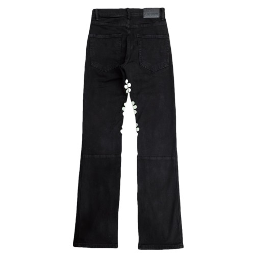1:1 quality version Light Green Logo Embroidered Jeans