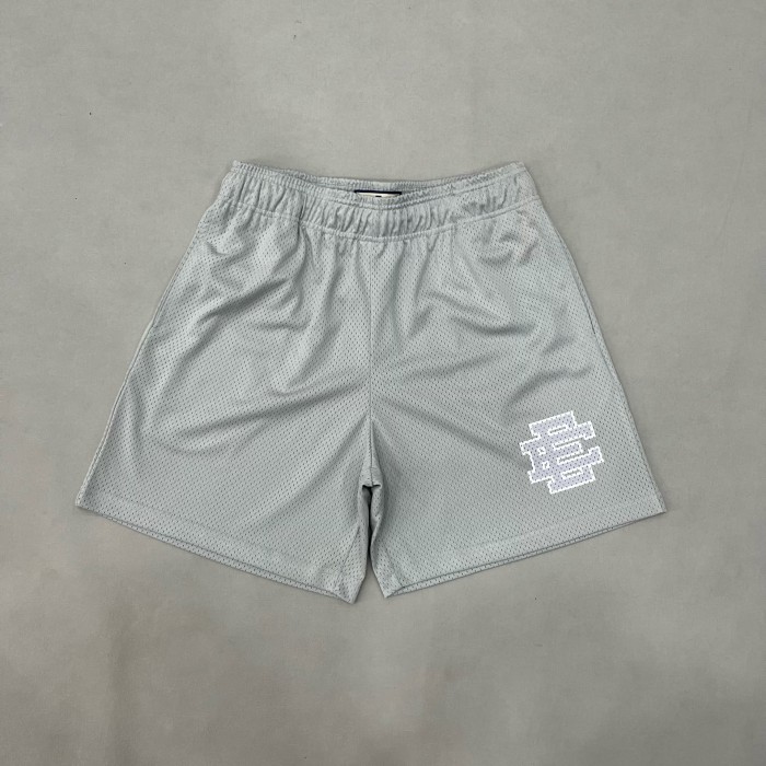 1:1 quality version White Trimmed Grey Logo Mesh Shorts
