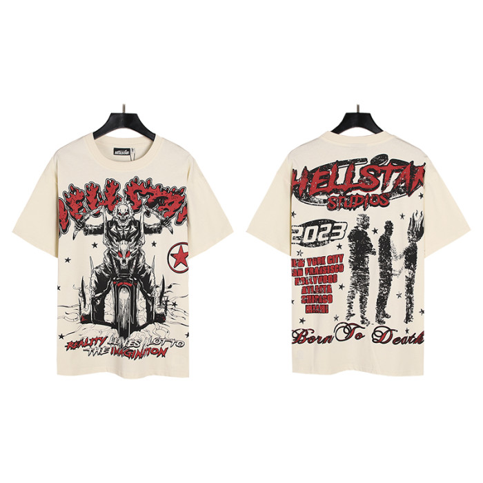 Motorcycle Riding Skull Print Tee