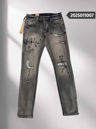 1:1 quality version Graffiti Letter Rubbed Jeans