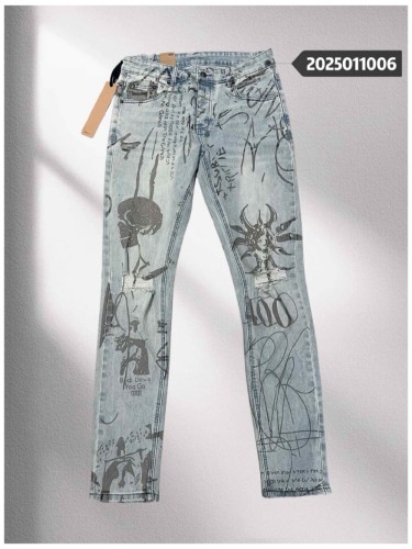 1:1 quality version Skull Sunflower Handpainted Jeans