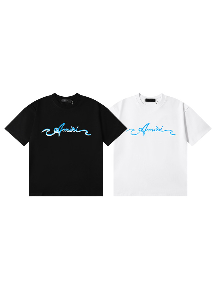 [buy more save more]Blue and white two-color monogrammed tee 2 colors