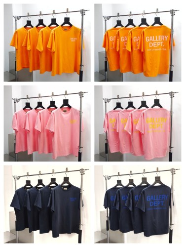 1:1 quality version Basic Hollywood Letter Print Washed Version Tee 3 colors