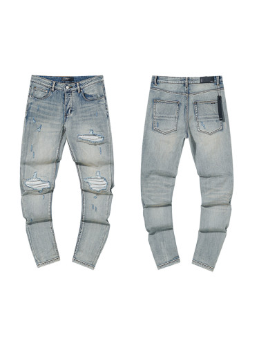 White Distressed Patch Jeans