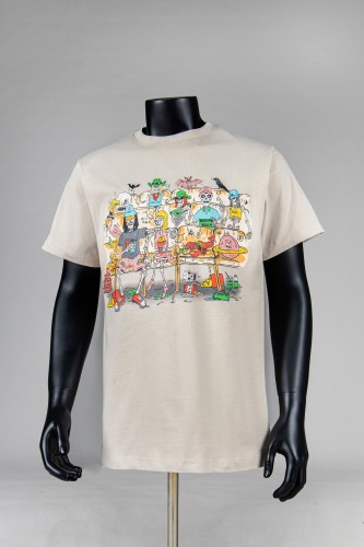 Cartoon Skull Portrait Print Tee 2 colors