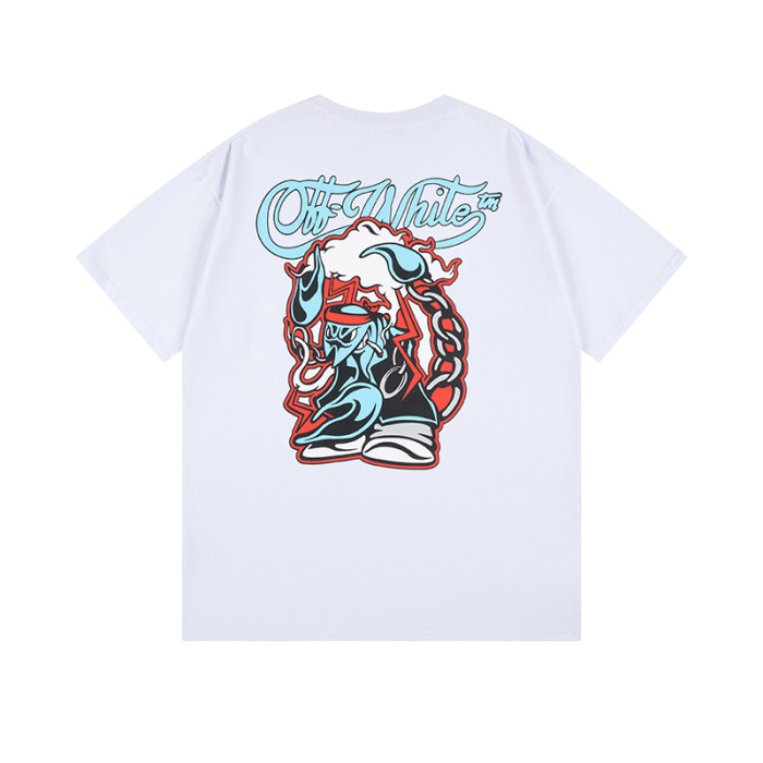 Cartoon Wizard Cow Head Letter Print Tee 2 colors