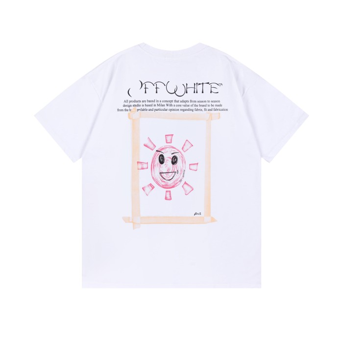 Sun Smiley Letter Print Tee