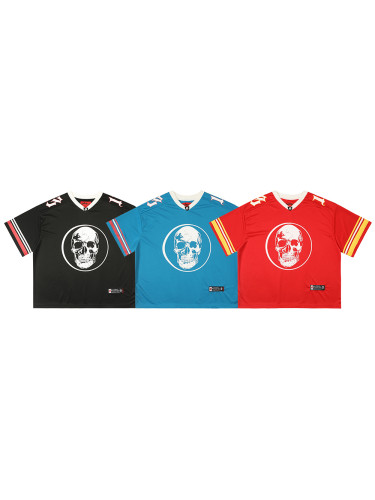 Skull Print Mesh Quick Dry Jersey Tee 3 colors
