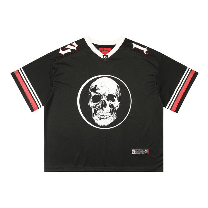 [Buy Two Get One Free]Skull Print Mesh Quick Dry Jersey Tee 6 colors