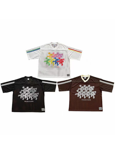 1:1 quality version Portrait Graffiti Mesh Jersey Tee 3 colors