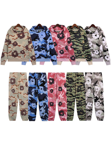 Camouflage Foam Kapok Hoodie & Pants set 5 colors